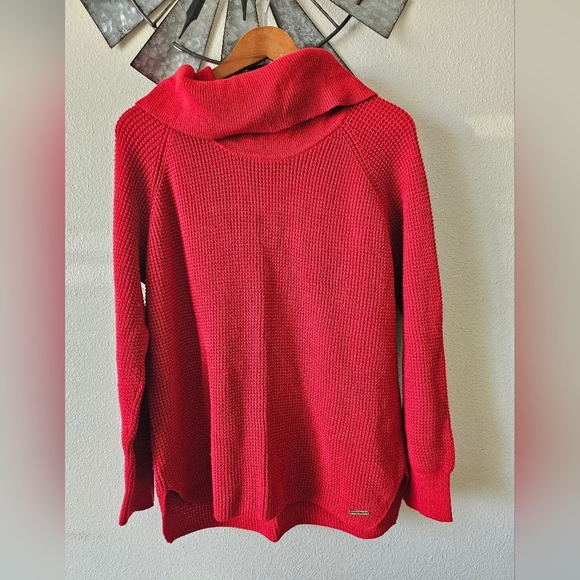 Michael Kors Women's Red Cowl Neck Chunky Knit Sweater Size XL. - Picture 2 of 9